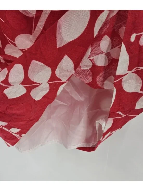 Red White Floral Sleeveless Shift Dress Women’s Size 16 by Robbie Bee - Picture 3 of 4